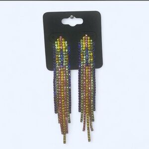 Multicolor Rhinestone Dangle Earrings